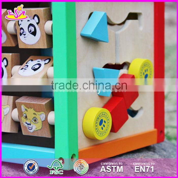 2017 new design multi-function 5 in 1 kids wooden bead roller coaster W11B137
