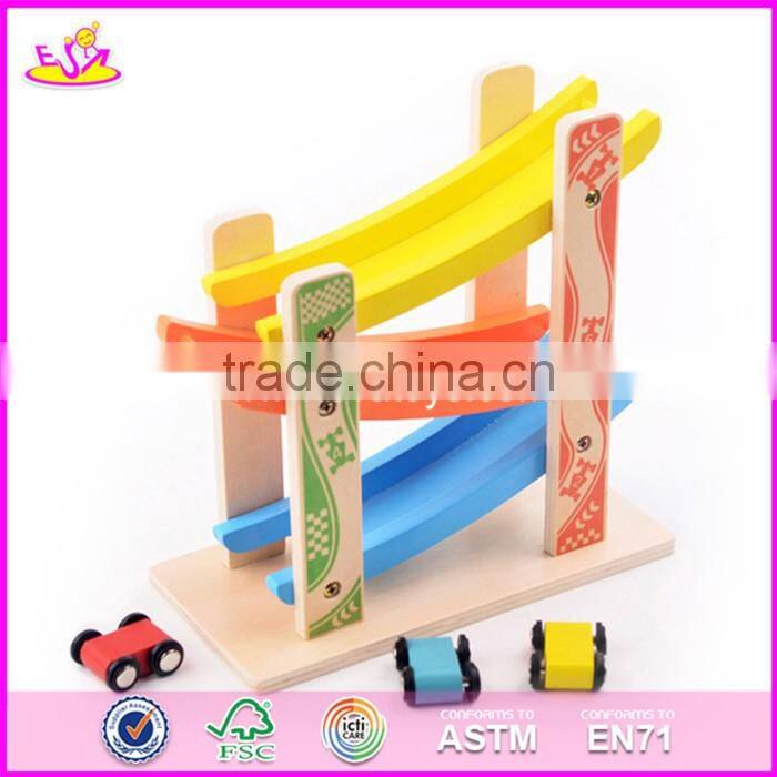 2017 new design 3 levels funny children wooden toy car track W04E052