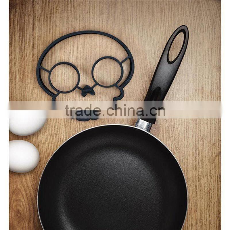 Non-stick Silicone Skull Shape Fried Egg Molds,Breakfast Pancake Slip Rings