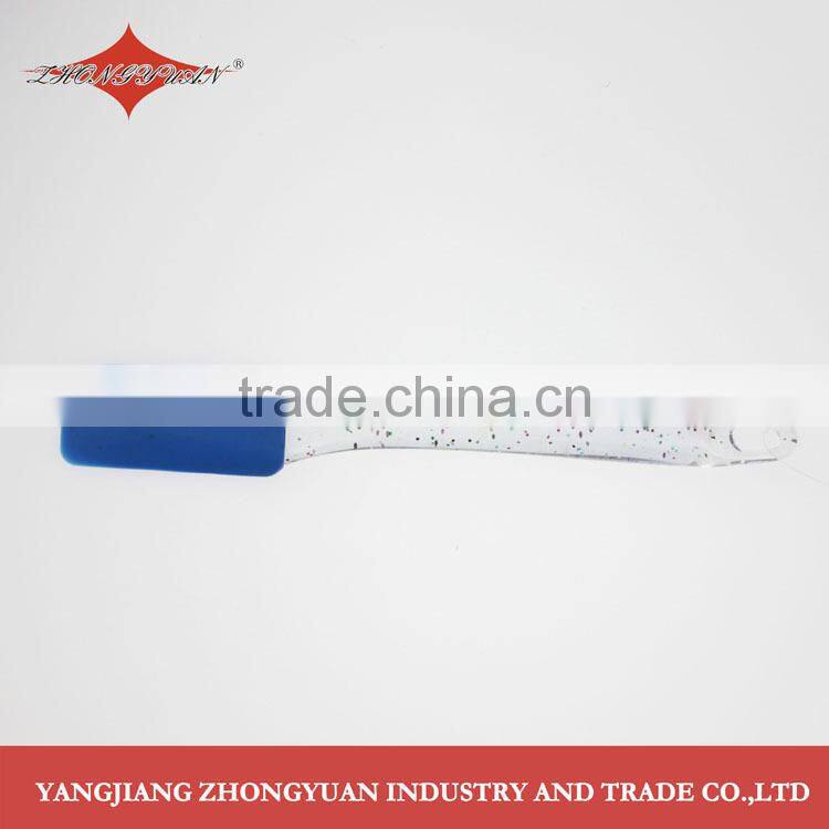 High quality mini size head silicone scraper with colorful plastic handle