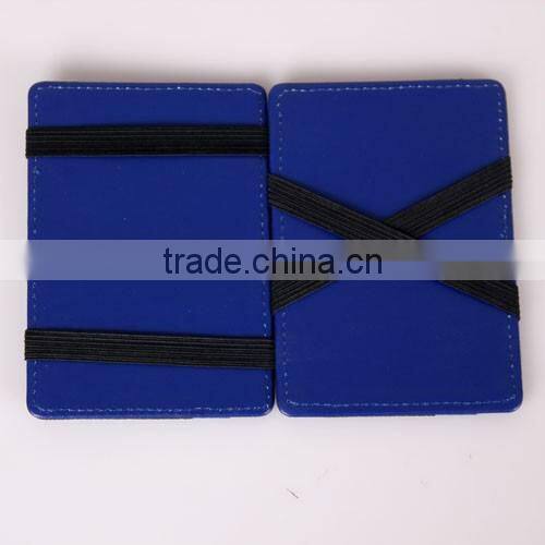 PU Leather Elastic Trick Fold Wallet Magic Money Clip