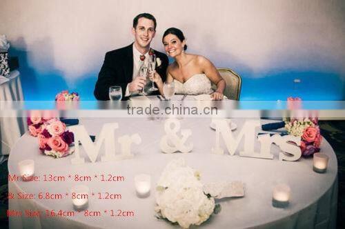 Cheap Mr & Mrs Wedding Reception Solid Wooden Letters Table Top Centrepiece Decoration