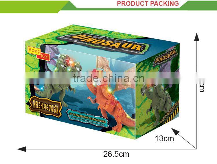 Hot selling educational soft rubber toy electric dinosaur