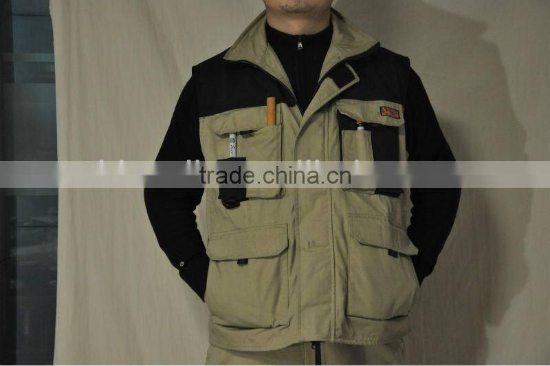 sandstone mock-neck Vest, soft shell vest