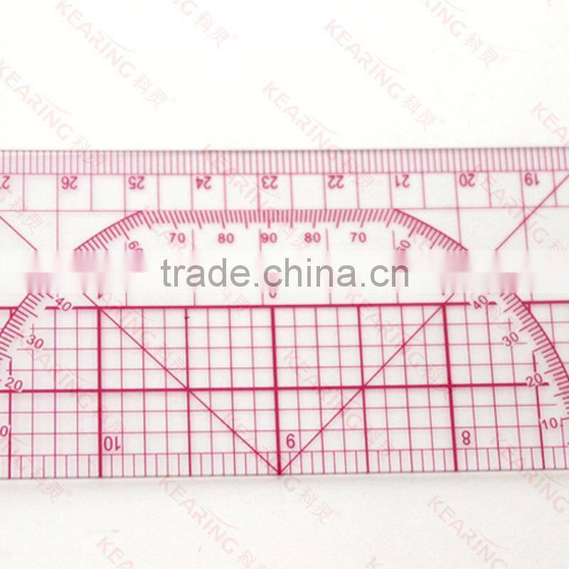 Kearing brand manufacture high quality 45cm&18" straight flexible 1.2mm thickness plastic garment ruler for fashion design#8095