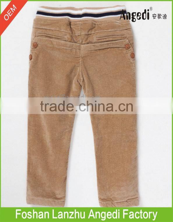 Baby Boy's autumn &winter apparel casual corduroy pants in solid color woven pants for kids