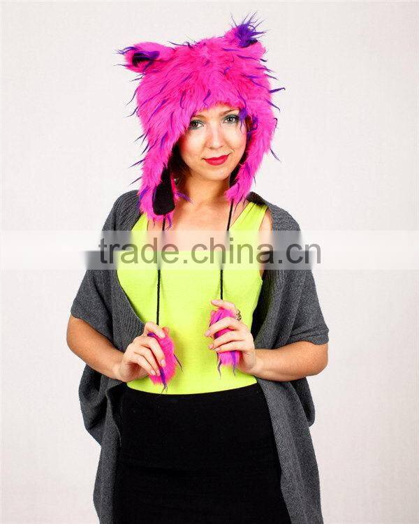 Quality best selling safe standard plush animal deer design hood hat