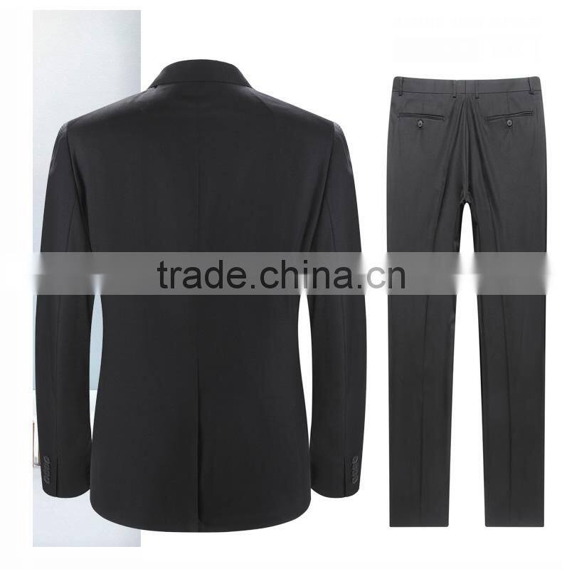 Casual Mens Formal Smooth Business Black 2-Button Suits