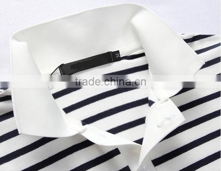promotional high quality 2016 fashional 100% cotton striped polo shirt for men