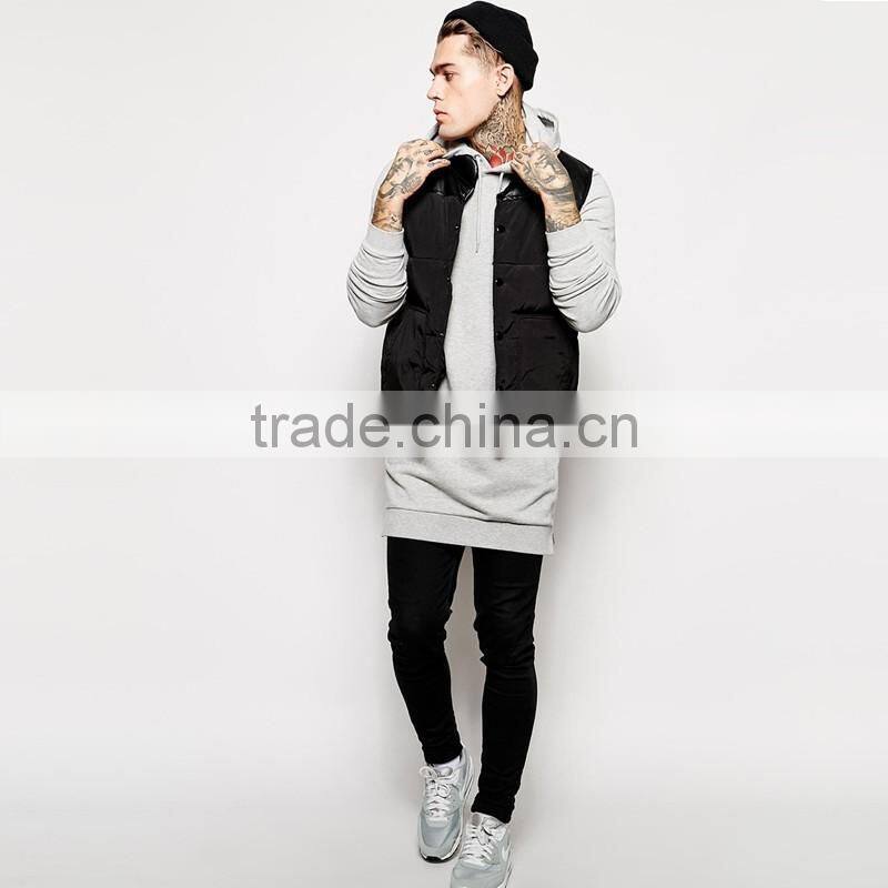 Men Fashion Side Zip To Hem Design Fleece Pullover Men Hoodies And Sweatshirts Long Shirt Clothing Men