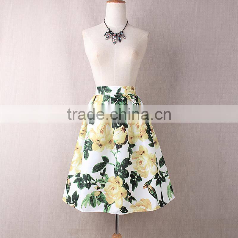 Z&M floral skirt high waist skirt lady skirt lady skirt