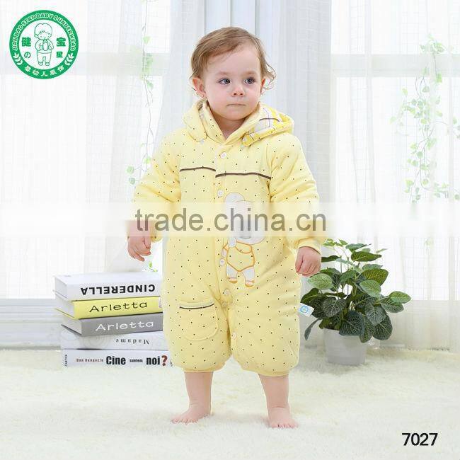 Long-sleeve baby clothes thick baby hooded romper
