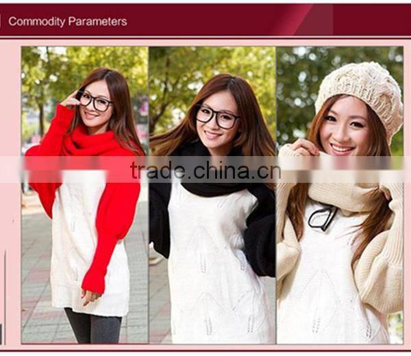 Free size hot sale korean style latest woolen scarf with sleeve novelty winter hijab scarf,muffler