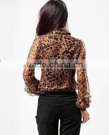 2013 fashion girls clothes/women elegant chiffon pleats blouse