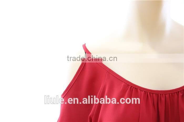 Fashionable Women blank off shoulder plain Leisure sports T shirt