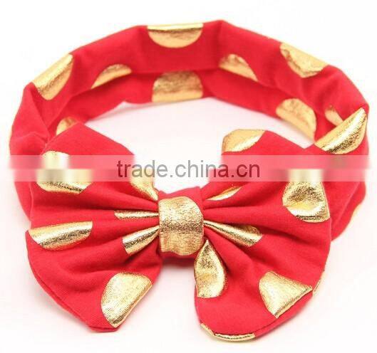 Gold dot printed kids headband, cotton fashion headband for kids