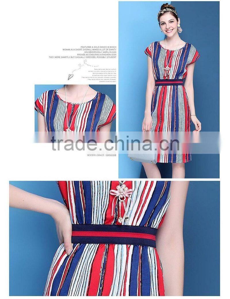 Womens good sale low MOQ high quality sleeveless elastic band waist strip long dress