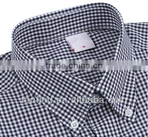 Fashionable classic long sleeve blue plaid dress shirts for man