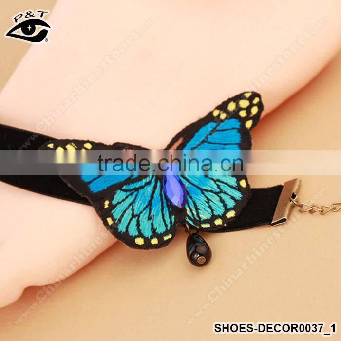 Fashion anklet ornaments blue butterfly designs feet chain for women