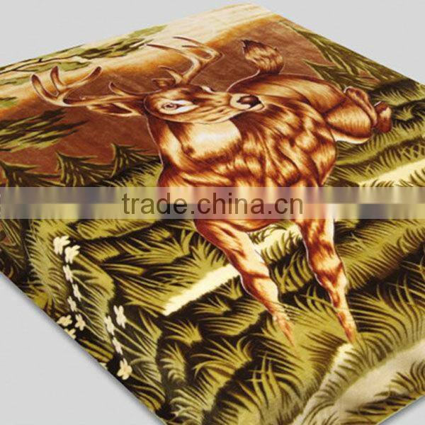 Hot Sale 2 layer Polyester Raschel Super Soft Blanket 4kg Animal Design