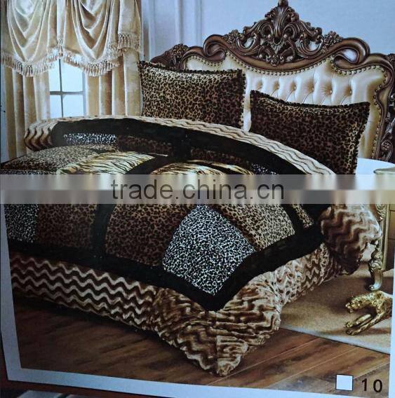 very warm and soft pv plush fabric quilt cover patchwork bedding set bedspreads