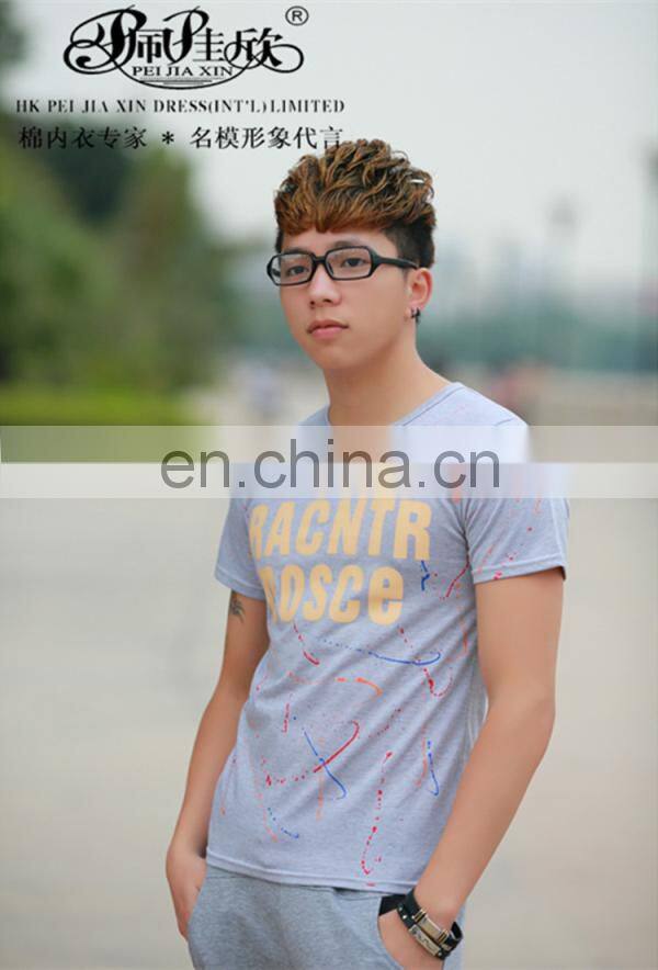 2017 Peijiaxin Latest Design Casual Style Yellow Brand T-shirt