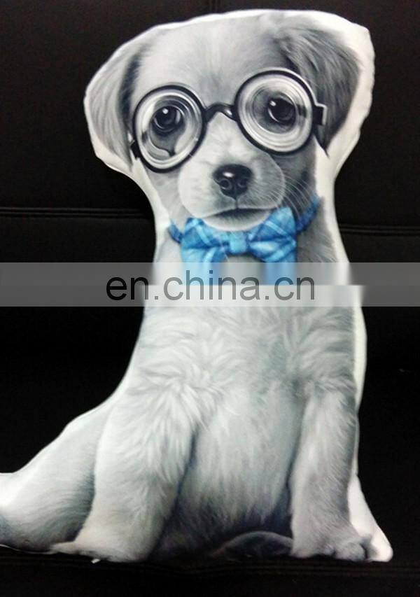 Promotional cheap home throw decorative 3d printing plush animal pillow