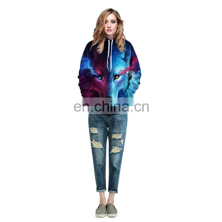 cheap wholesale 100% polyester 3d print women hoodies