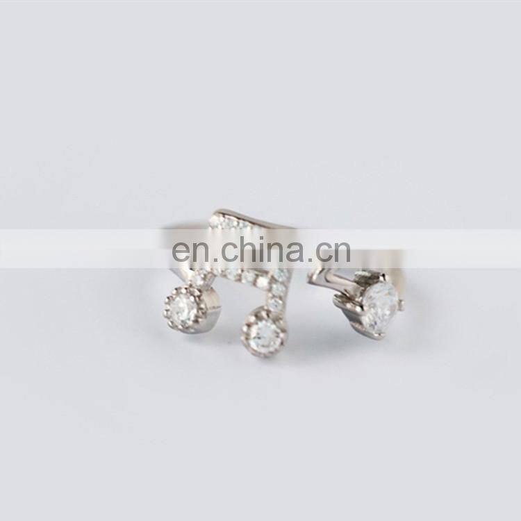 Best Selling Products Open Silver Rhinestone Music Note Rings Wedding Band