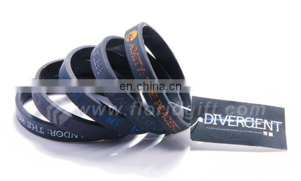 Souvenir gifts color infilled branding silicone id bracelet