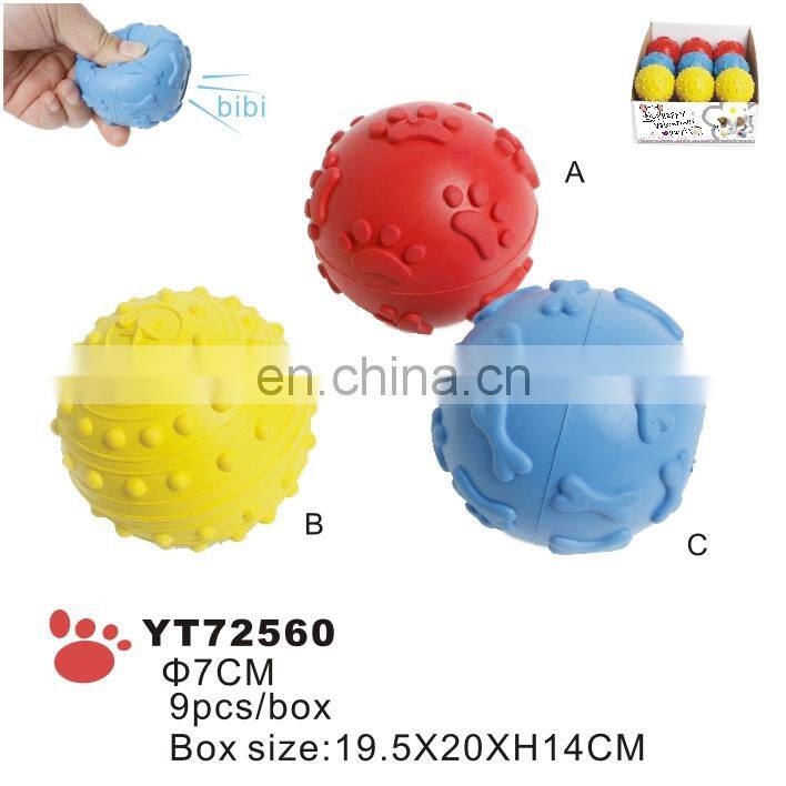 Indestructible Durable Rubber Pet Squeaky Dog Toy Ball