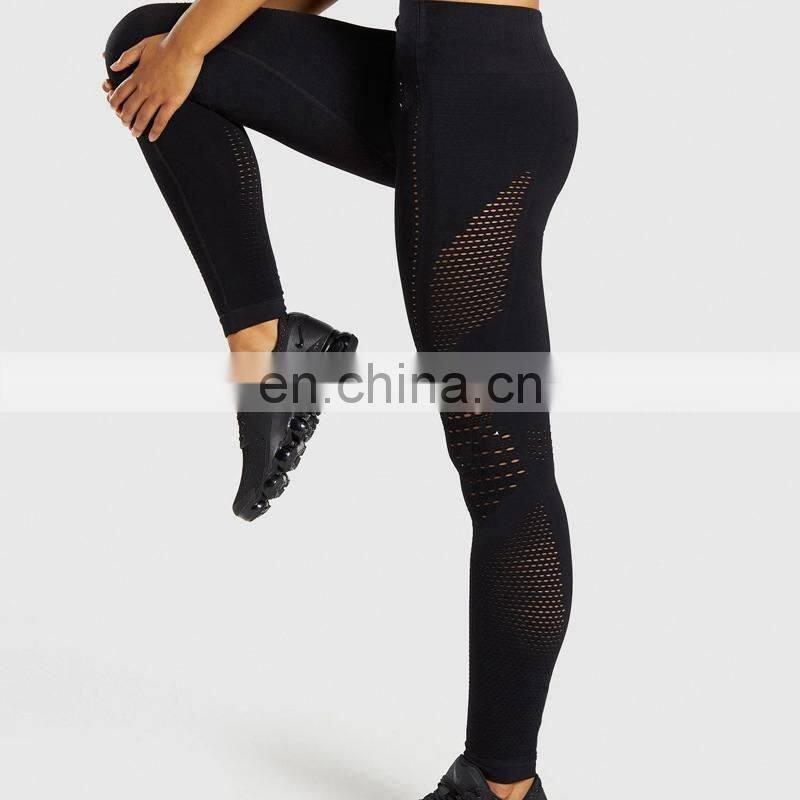 Long Sleeve Running Shirts & Full Length Gym Fitness Tights set womens seamless Crop Top Gym yoga set