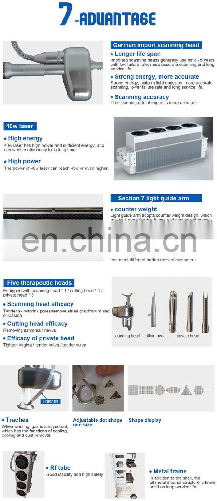 Salon Clinic Equipment Co2 Fractional Laser