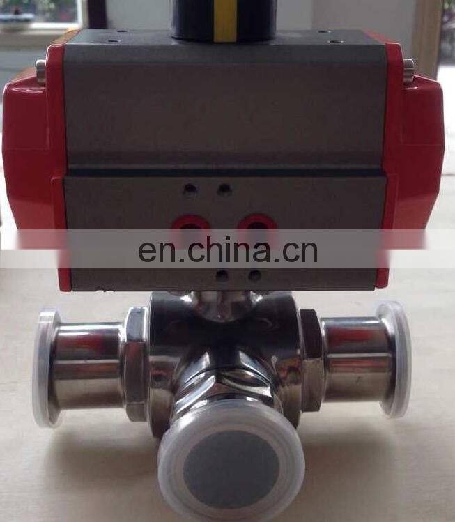 Stainless Steel Sanitary DN50/2inch Threaded 3 Way Ball Valve L type T type
