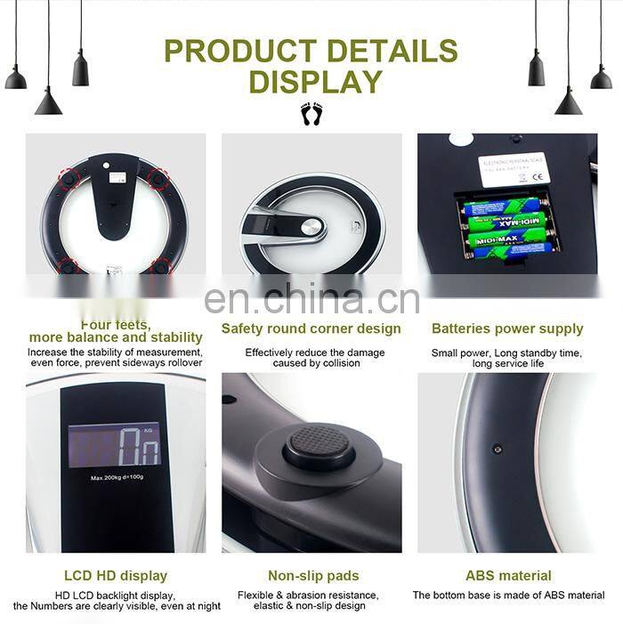 Honeyson 200 KGS Glass Bathroom Scale for Hotel Appliance