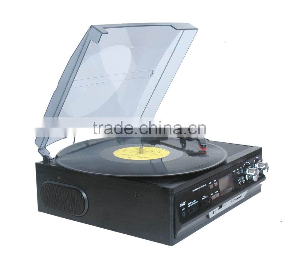 Classic Vintage Design Turntable USB Vinyl Record Machine With Stereo System
