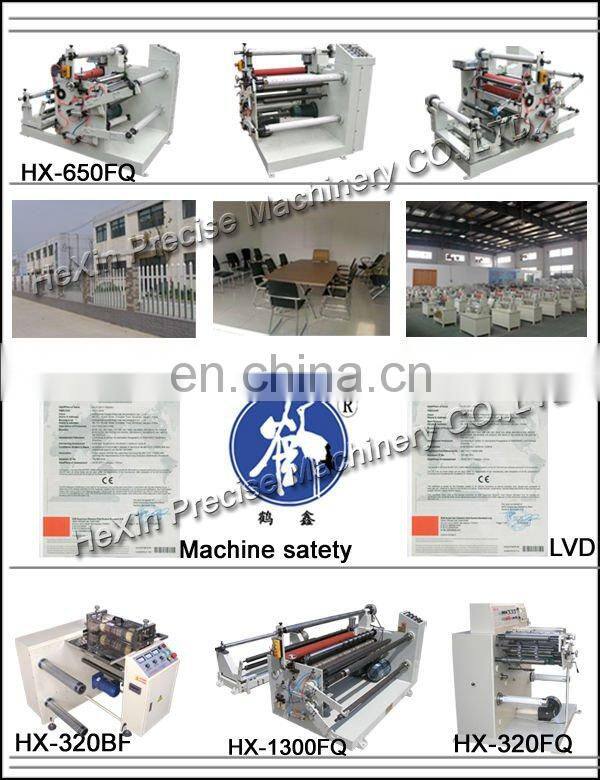 Double sided adhesive tape slitter rewinder machine