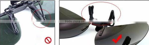 high qulality yellow night vision mirrored women men clip on driver PC sunglasses