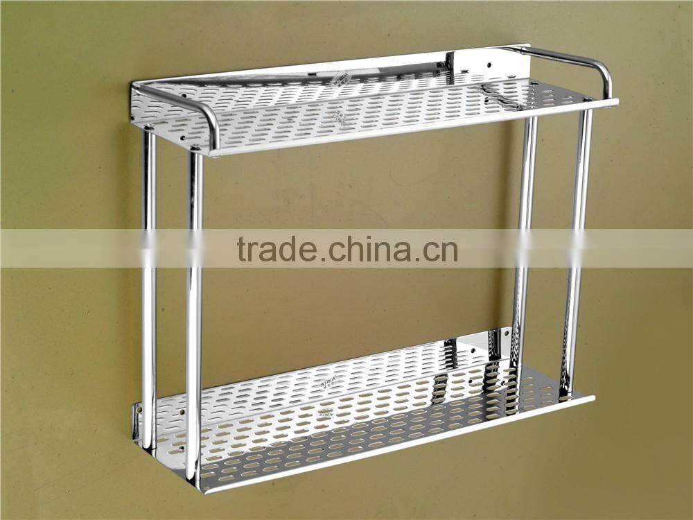 WESDA 2014 new product double layers stainless steel 201 bathroom corner shelf