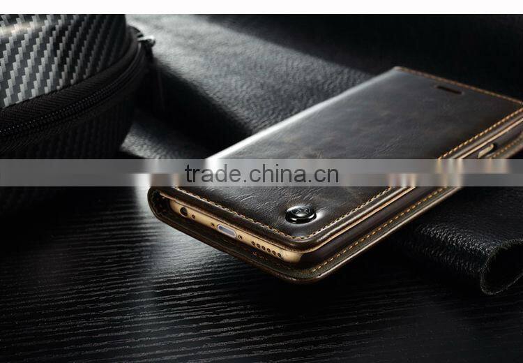 Handmade genuine leather back cover with card holder phone cases for iphone 6 plus bulk buy from alibaba china