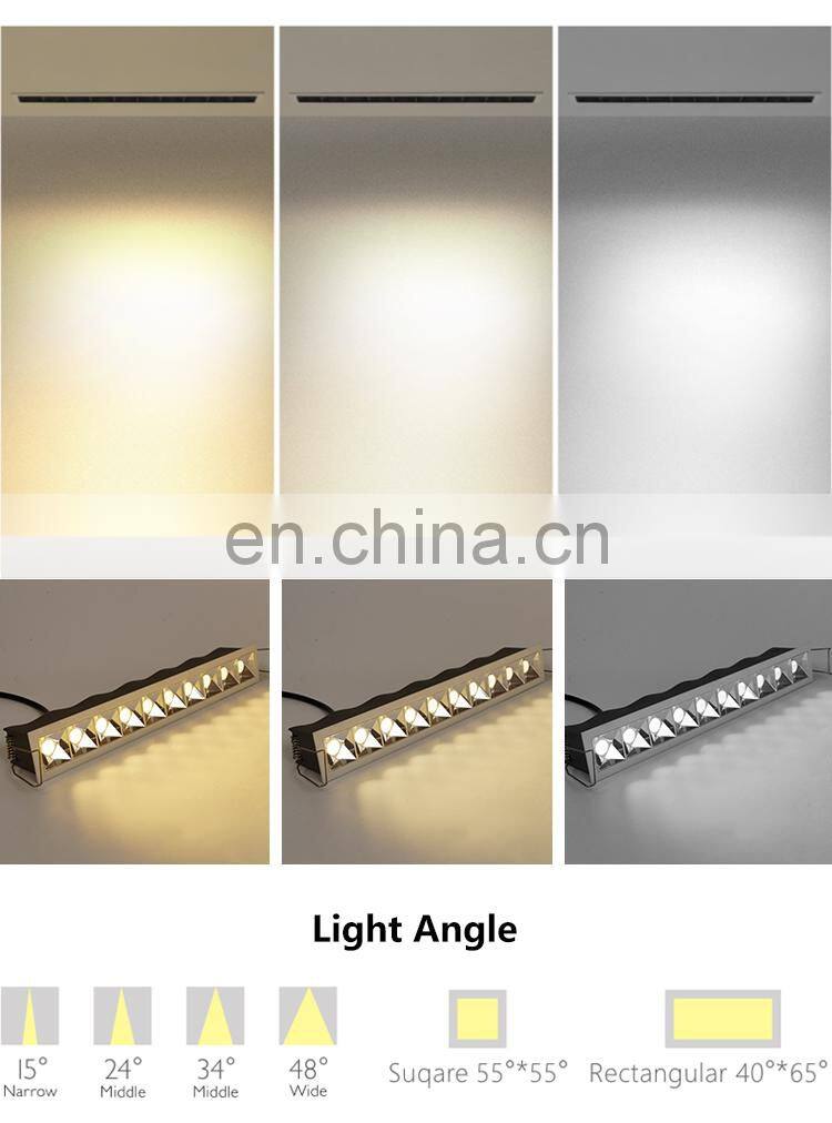 High Lumen Multi Power Down Lamp Home Office 3W 6W 10W 12W 18W 24W Linear Grille Light