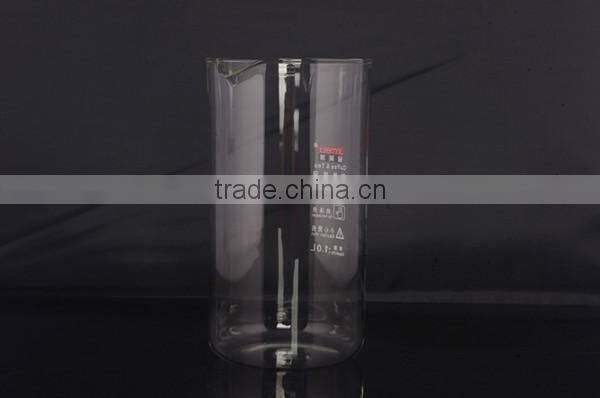 borosilicate glass measuring beaker, glass parts of coffee maker, different size, withstand boiling temperatures