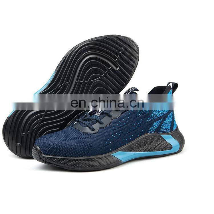 Breathable light weight comfort flying woven zapatos de seguridad de trabajo sneaker shoe safety