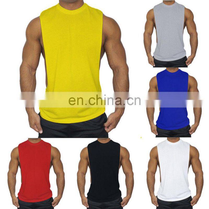 Men tanktops sleeveless sports logo custom tank top men gym print travel vest gym tank top