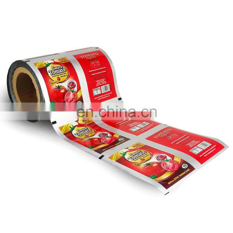 Aluminium Foil RCPP Plastic Sauce Ketchup Packaging Printed Auto Filling Roll Film For Food