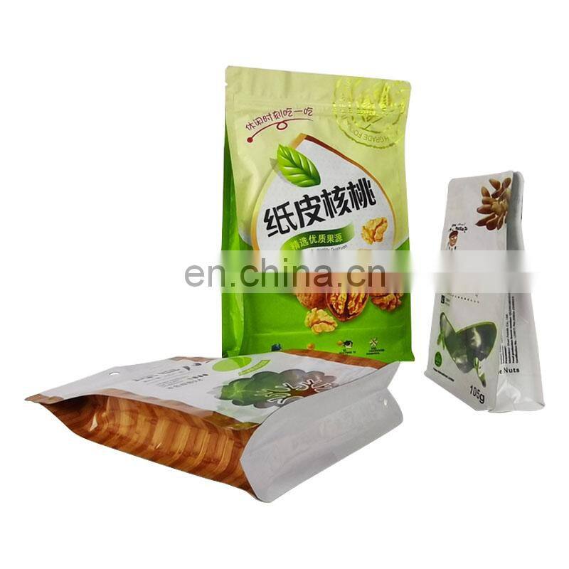 Custom Printed Stand Up Aluminum Foil Pouch For Packaging Snack And Nuts With Zipper