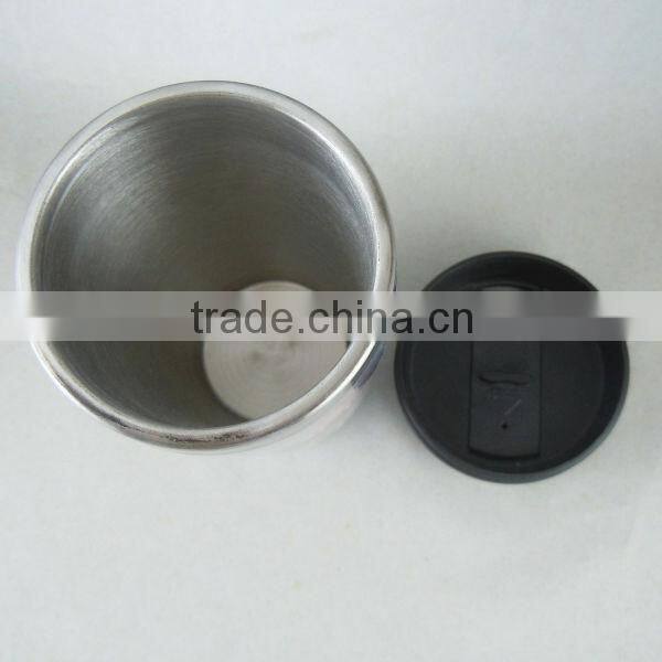 gift plastic outer shell, stainless steel inner tea mug