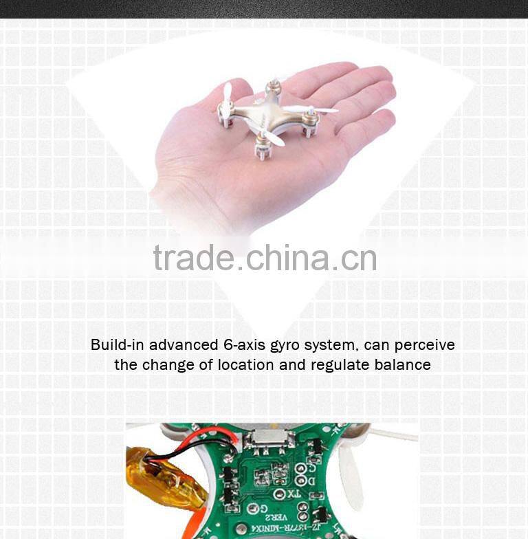 2015 hot sale 2.4G 4 CH 6-Axis Gyro CX-10A with light headless 3D flip helicopter