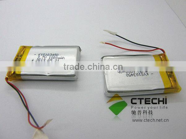 lithium polymer 103450 3.7v 1800mah rechargeable battery for portable pc li ion battery cell