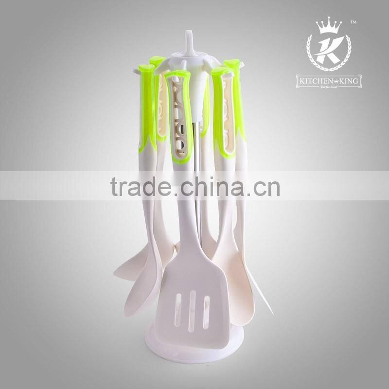 KITCHEN KING 7 pcs nylon utensils set with plastick holder FDA/LFGB quality